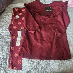 NWT 18-24 month wine terry knit tunic dress & leggings